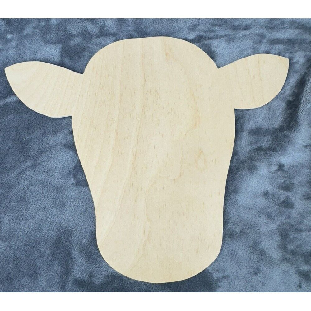 Wooden Cow Cutouts 14"x11.7" Unfinished Door Hanger‎ Decor Crafting Rustic